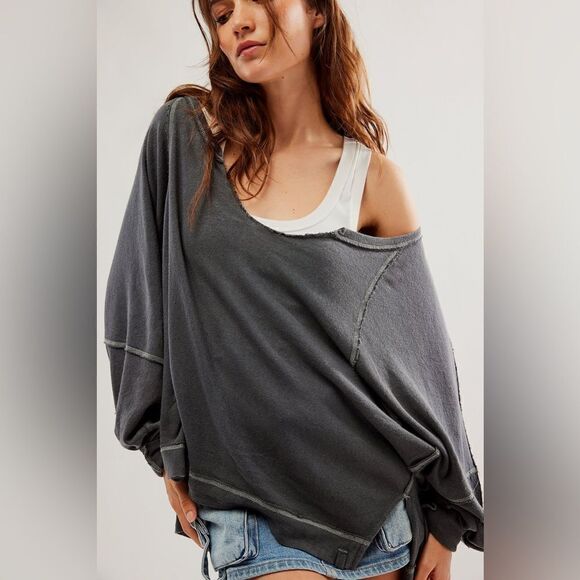 Free People NWT Wish I Knew Tee in black size small - Picture 4 of 5